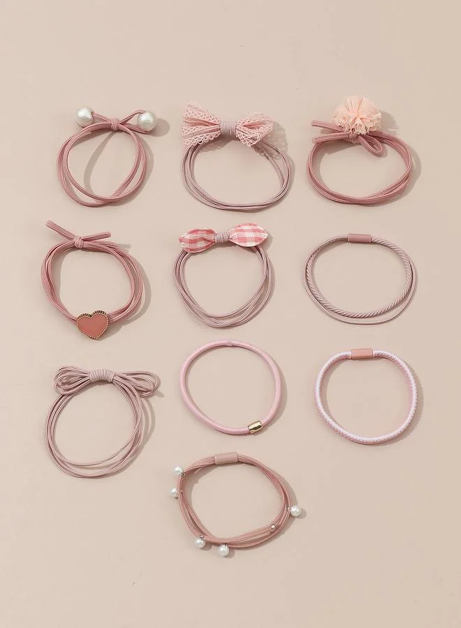 Take Two  Set of 10 - Bow Detail Hair Ties for Women | Best Price UAE