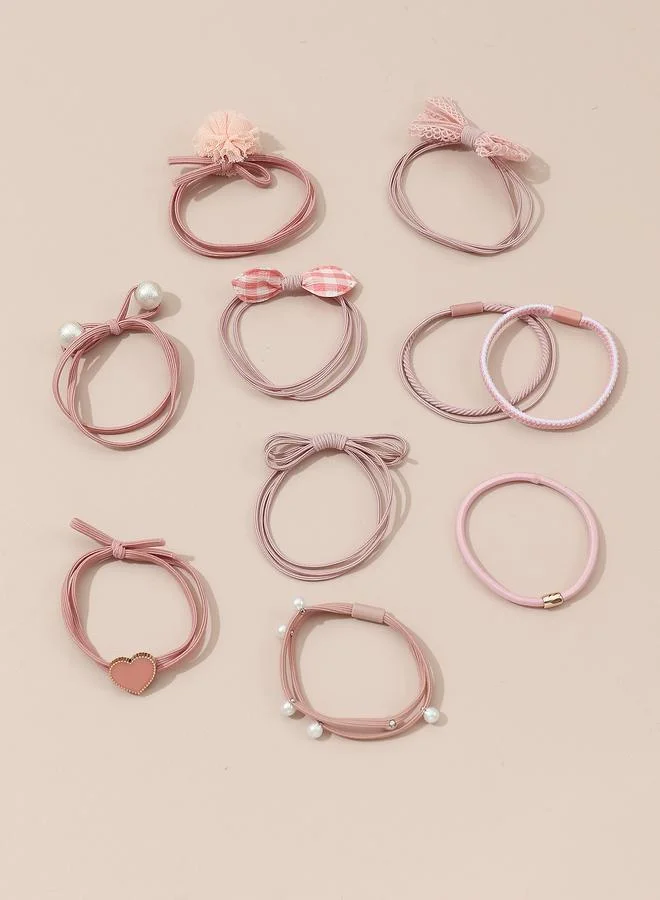 تايك تو Set of 10 - Bow Detail Hair Ties