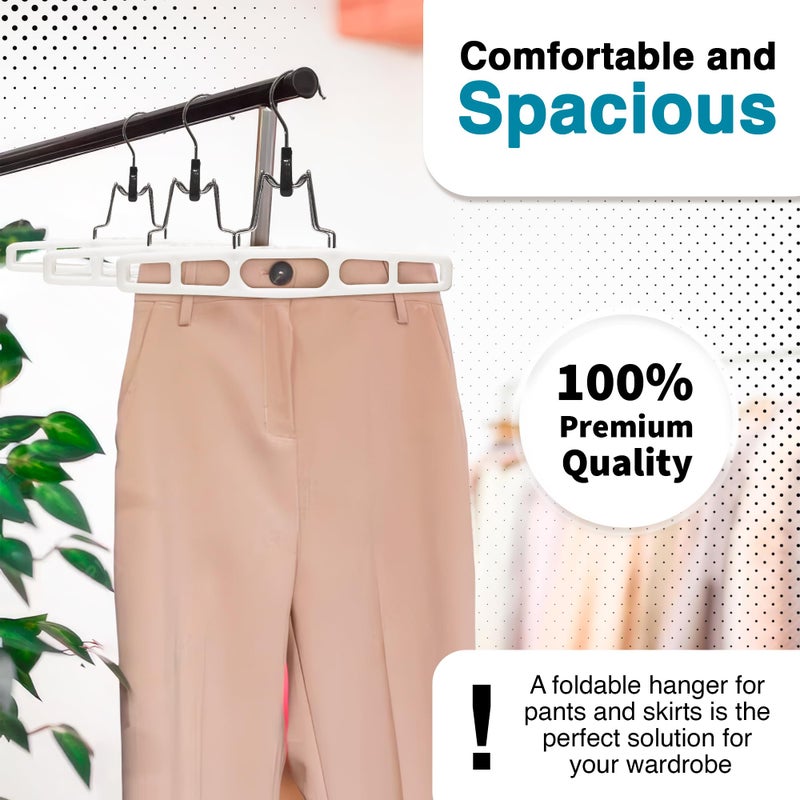 Deilsy 10 Pack Pants Hangers Skirt Hangers - Space Saving Pant Hangers With Locking Hook - Versatile Skirt Hangers For Closet Organization - White - Jean Hangers For Men And Women Heavy Duty Hangers - Image 2