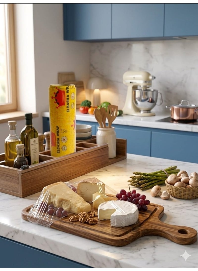 رول استرتش الباشا 35 سم 2.5 كجم لتغليف الطعام – فيلم غذائي قوي للحفظ والتخزين - Image 2