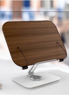 Homex "Ergonomic Bamboo Book Stand with Heavy-Duty Metal Base – Hands-Free Reading Holder with Adjustable Angles & Page Clips"  - Image 1