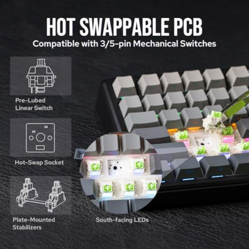 X AULA F75 MAX Tri-Mode Wireless Gaming Keyboard - Image 5