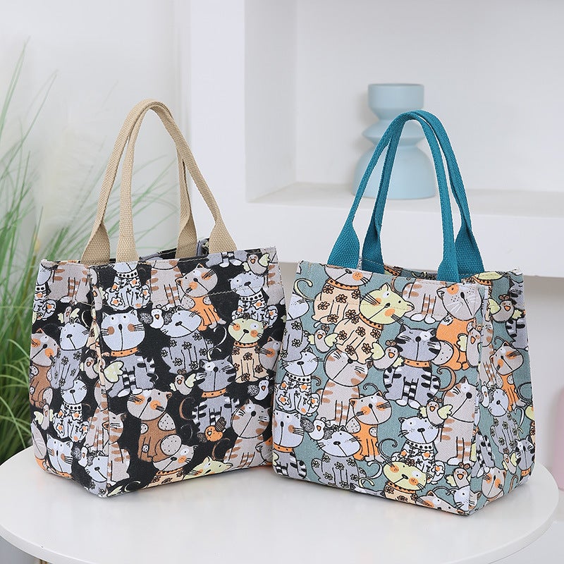25 Years New Cartoon Kitten Canvas Bag Women'S Large Capacity Retro Shoulder Bag Fashion Outing Handbag - Image 3