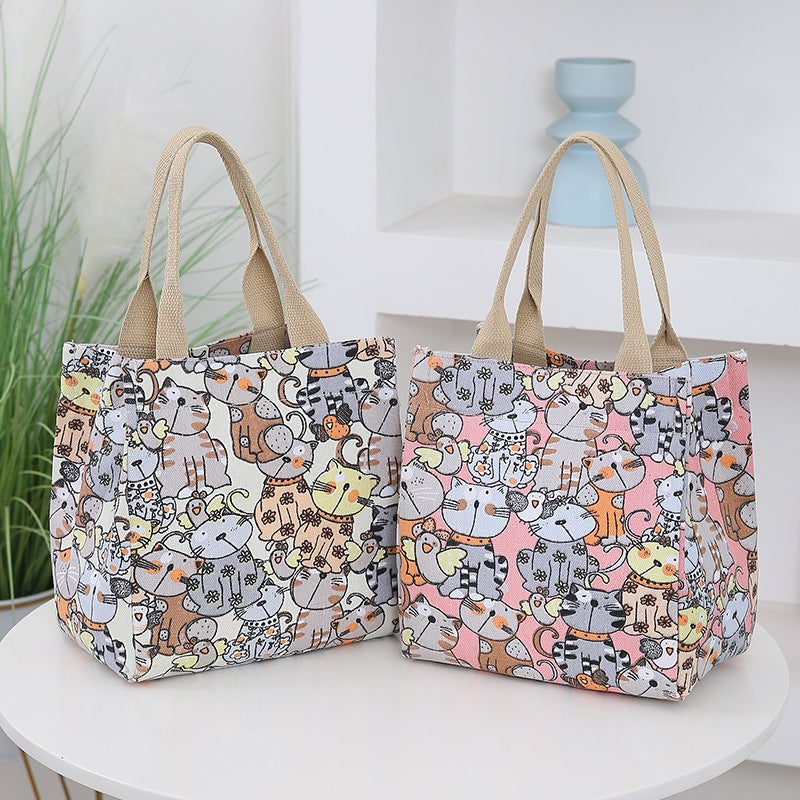 25 Years New Cartoon Kitten Canvas Bag Women'S Large Capacity Retro Shoulder Bag Fashion Outing Handbag - Image 4