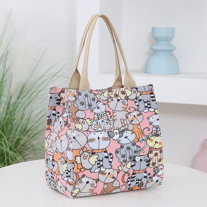 25 Years New Cartoon Kitten Canvas Bag Women'S Large Capacity Retro Shoulder Bag Fashion Outing Handbag - Image 1