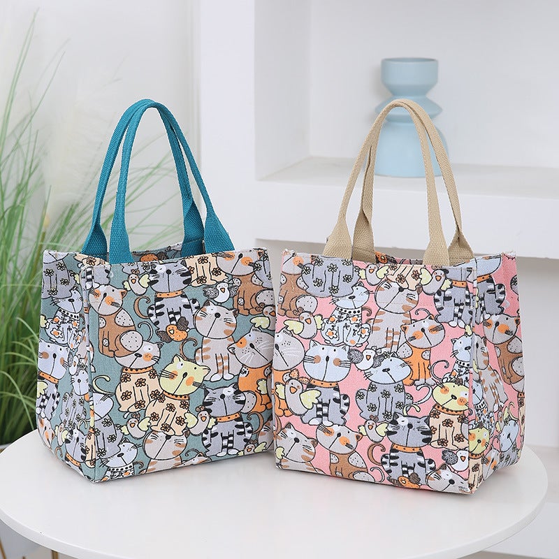25 Years New Cartoon Kitten Canvas Bag Women'S Large Capacity Retro Shoulder Bag Fashion Outing Handbag - Image 5