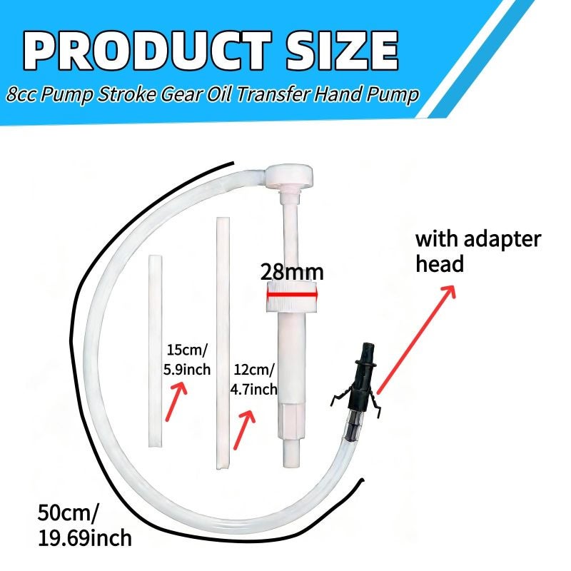 Fluid Pump: 8cc Output Per Stroke, Compact 15×8×1 Cm, 120G - Universal 28Mm Thread Fit, Spill-Free Fluid Dispenser for Automotive Maintenance, Garage Tools - Image 2