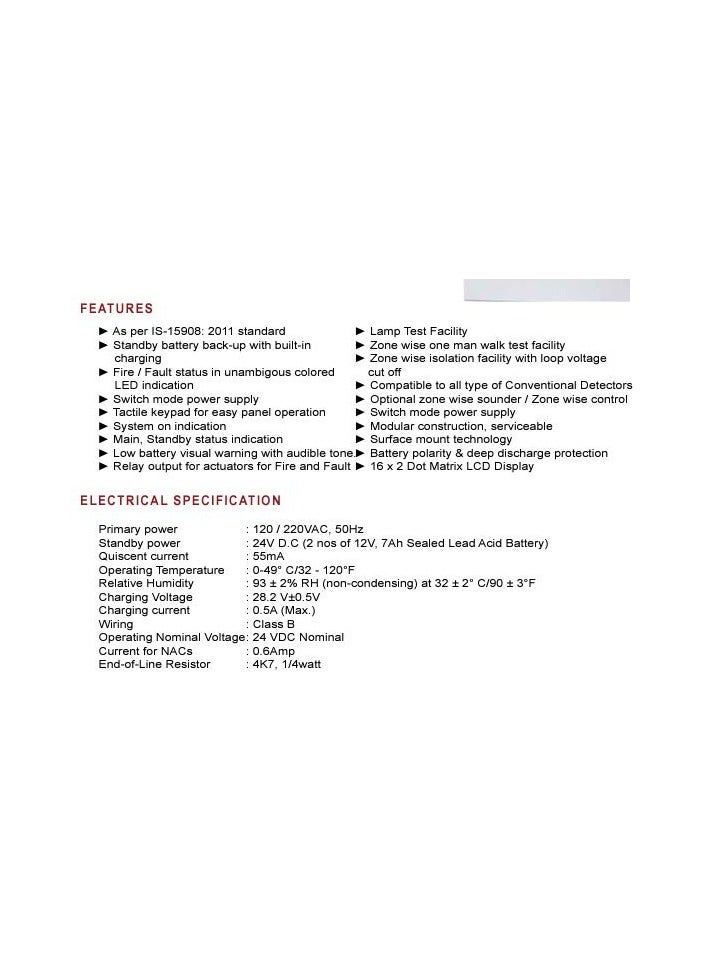 Ravel RE-104 Conventional Fire Alarm Panel System, 4 – Zones  - Image 2