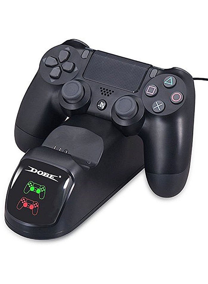 DOBE Dual Charging Station for PS4 Controllers, Fast & Smart Charging, Sleek Modern Design & Slim - Charging Adapter with Micro Cable (Black, TP4-1781) - Image 5