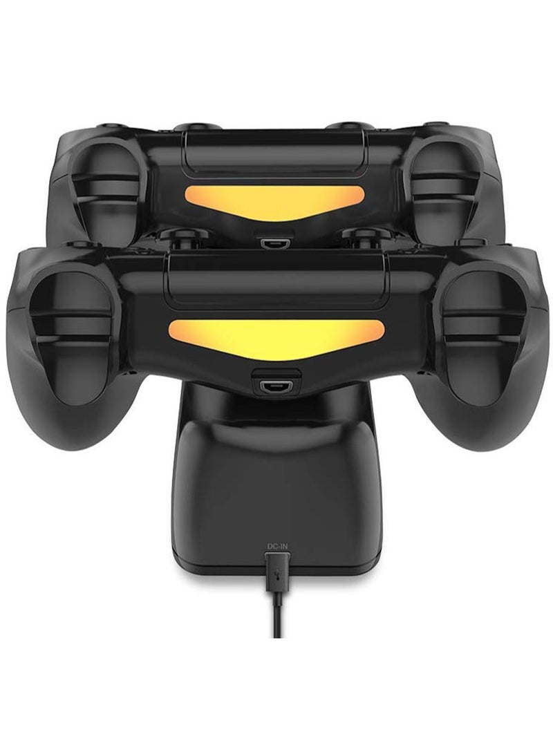 DOBE Dual Charging Station for PS4 Controllers, Fast & Smart Charging, Sleek Modern Design & Slim - Charging Adapter with Micro Cable (Black, TP4-1781) - Image 2