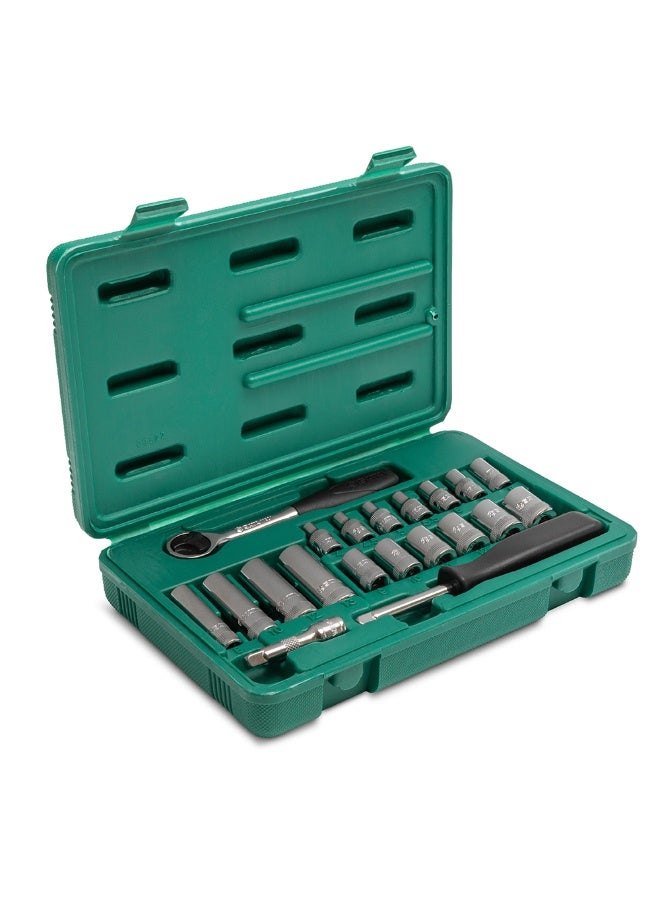 SATA GL09522 20-Piece 1/4" Drive 6 Point Metric Socket Set - Image 1