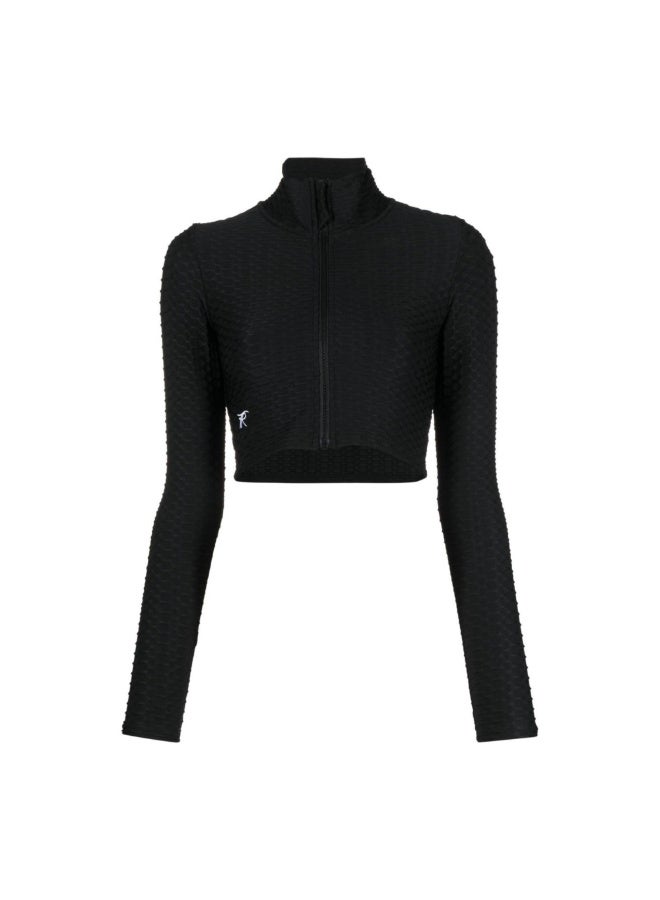 Tessitura Crop zipper top 3D - Black - Image 2