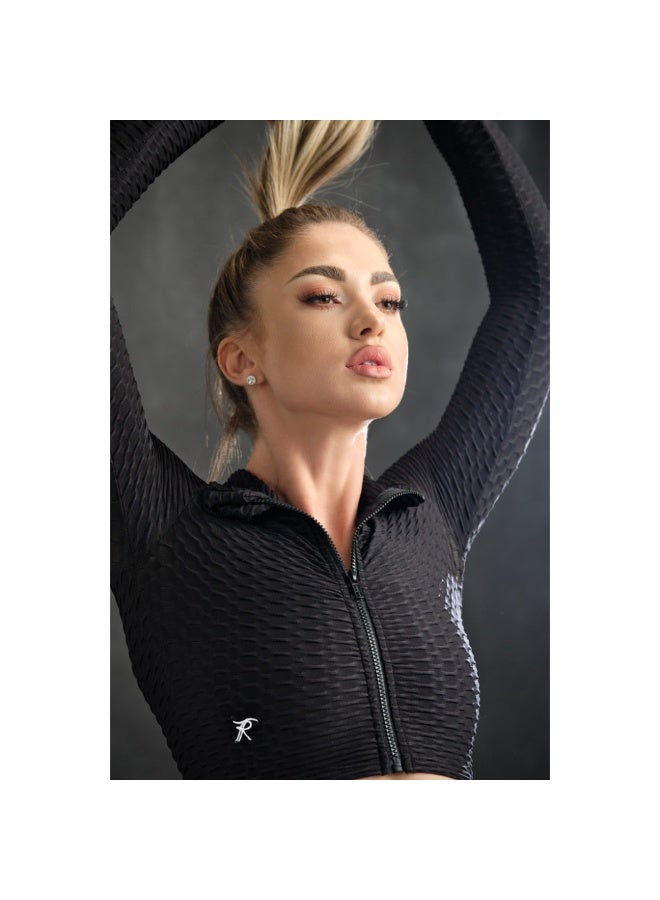 Tessitura Crop zipper top 3D - Black - Image 3