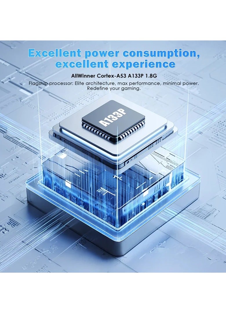 AMPOWN Mini Zero 40 Android 4 Inch 64-bit Handheld Game Console Retro Classic Gaming Device with 64GB TF Card64GB White - Image 4