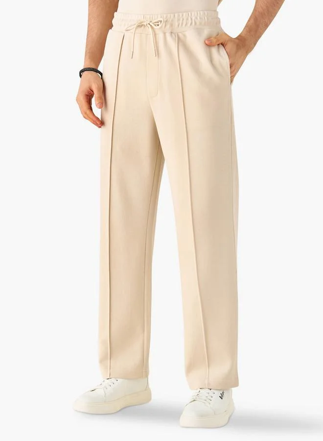 Emperor Textured Track Pants with Flexi Waistband and Pockets