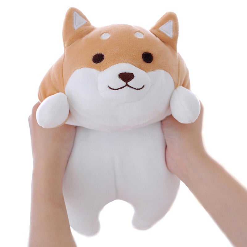Levenkeness Shiba Inu Dog Plush Pillow Cute Corgi Akita Stuffed Animals Doll Toy Gifts for Valentines Gift ChristmasSofa Chair Brown Round Eye 15 - Image 2
