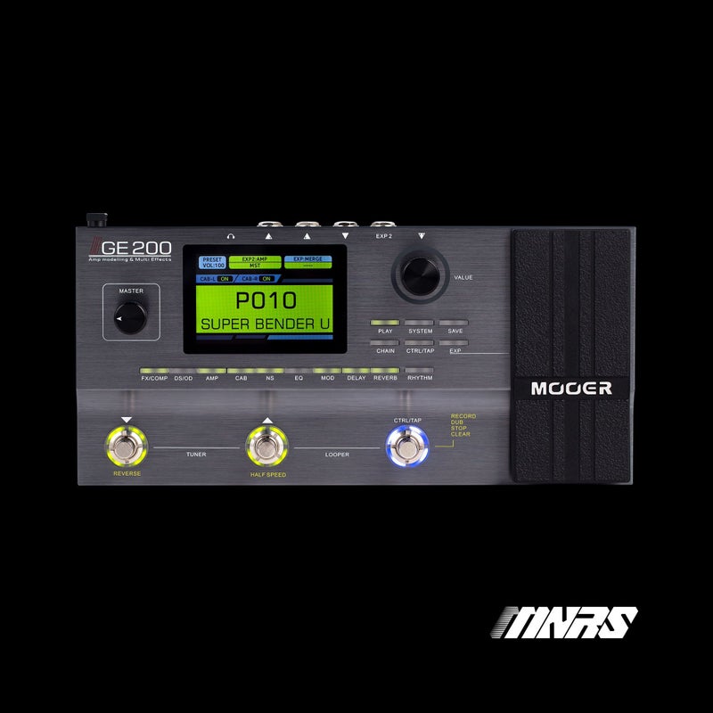 MOOER GE200 Guitar Multi Effects Pedal, 55 Amp Models, 52s Looper, Drum Machine, Support IR Loading, Built-in Expression Pedal, USB  Recording - Image 1
