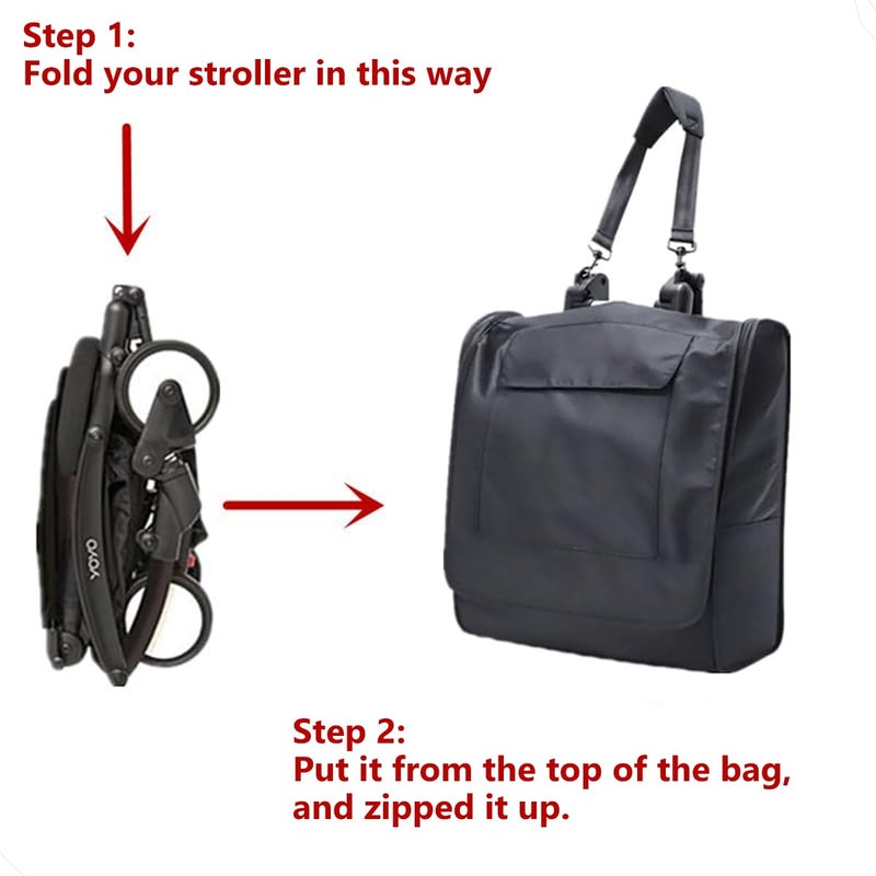 ROMIRUS حقيبة سفر لعربة الأطفال ROMIRUS لYOYO2 / YOYO3، عربة متينة وخفيفة الوزن، حقيبة تخزين مبطنة لعربة الأطفال مع أحزمة ظهر لفحص البوابة في المطار، غير مخصصة لعلامات تجارية أخرى من العربات. - Image 2