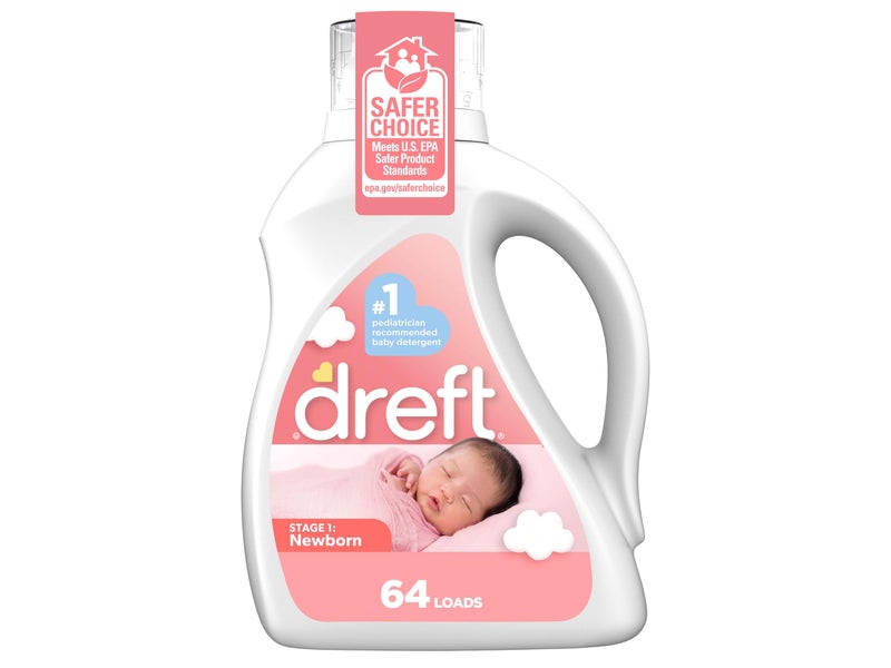 Dreft Stage 1 Newborn Baby Liquid Laundry Detergent, Gentle on Sensitive Skin, HE Compatible, 64 loads - Image 1