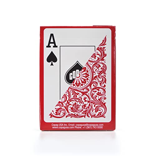 Copag Elite 100% Plastic Playing Cards, Poker Size Jumbo Index Single Deck (Red) - Image 2