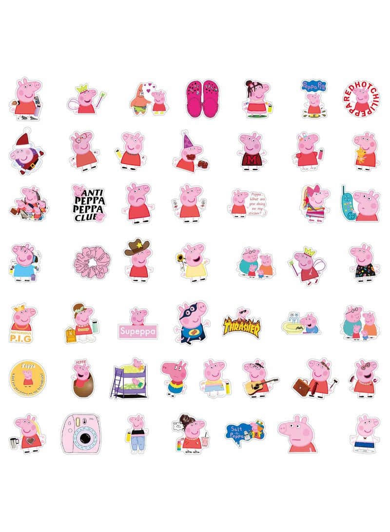 NIBEMINENT 100 Pcs Little Pig Pecchi Deco Kit Waterproof Stickers, High Definition Printing Bright Colors, Suitable for Laptop Skateboard Luggage Water Bottle Guitar DIY - Image 3