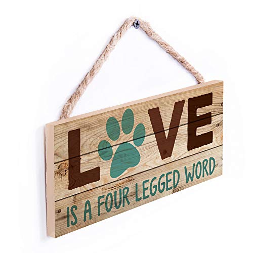 P. Graham Dunn Love is a Four Legged Word Pet Paw 5 x 10 Wood Plank Design Hanging Sign - Image 3