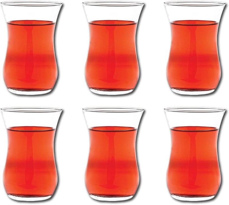 Vikko Teacups, Turkish Tea Glasses, Set of 6 Authentic Turkish Tea Cups, 4 Ounce Tea Glass - Image 1
