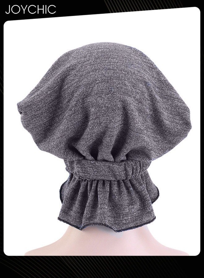 Joychic Chemo Stretchy Soft Cotton Hat Turban Cap Cover Hair Loss Head Scarf Wrap Pre-Tied Headwear Strech Bandana for Women Dark Grey - Image 3