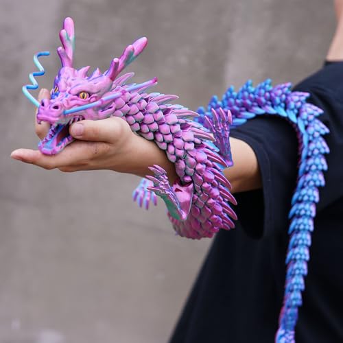 LUYUCUBE Super Huge Large Dragon 3D Printed Dragon with movable mouth and eyesFlexible Realistic Articulated Animal Fidget ToysMystery Figurines GiftsExecutive Desk Dcor Collectible 474inchcolorfulA - Image 1
