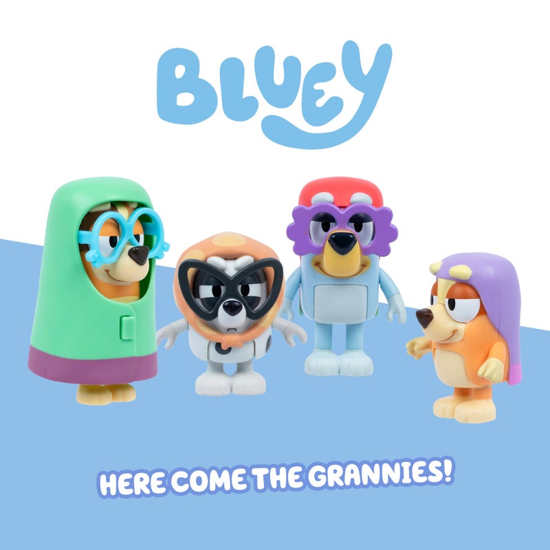 BLUEY 4-Figure Pack – Here Come The Omis, Movable Kids Toys with Accessories, 6–7.6 cm Figures, Play Scenes from Grandma Episode, Collectible Playset for Boys & Girls - Image 2