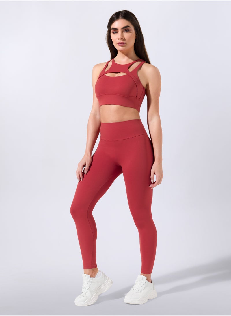 حمالة صدر رياضية إكس كويزيت - أحمر باستيل - Image 4