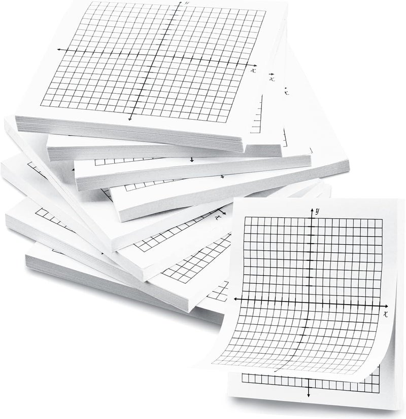 Excefore 8 Pads Graph Paper Sticky Notes, 400 Sheets, 3 X 3 Inch Lined Mini Graph Pads, Adhesive Grid Sticky Notes, 20 X 20 Four Quadrant Self Stick Note Pads For Office, School, Math Supplies - Image 1