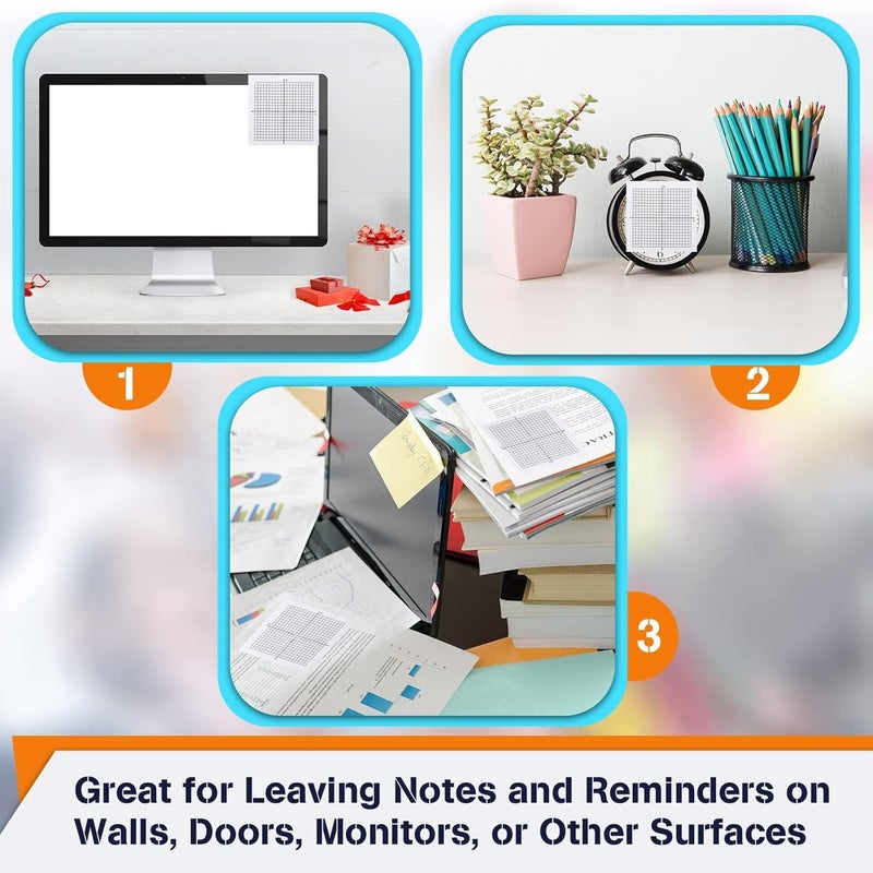 Excefore 8 Pads Graph Paper Sticky Notes, 400 Sheets, 3 X 3 Inch Lined Mini Graph Pads, Adhesive Grid Sticky Notes, 20 X 20 Four Quadrant Self Stick Note Pads For Office, School, Math Supplies - Image 5