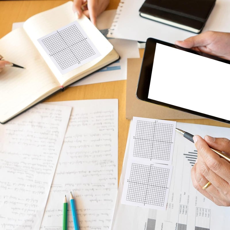 Excefore 8 Pads Graph Paper Sticky Notes, 400 Sheets, 3 X 3 Inch Lined Mini Graph Pads, Adhesive Grid Sticky Notes, 20 X 20 Four Quadrant Self Stick Note Pads For Office, School, Math Supplies - Image 2