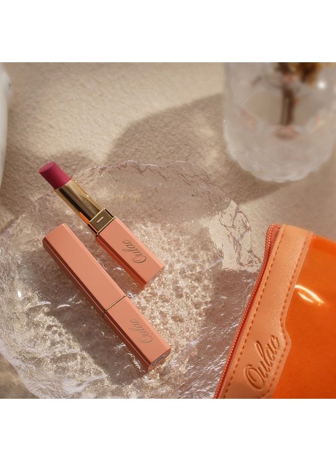 Oulac Orange Red Creamy Matte Lipstick, Soft Satin Finish Lipsticks for Women with Moisturising Formula, Rich Color, Highly Pigmented Enriched with Rose Oil, Vegan & Cruelty-Free| 3.6g (Y10)  - Image 2