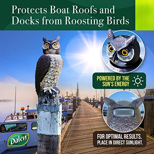 Dalen SOL-R Action Large Solar Fake Owl Decoy to Scare Birds Away - 18" Tall - 360º Rotating Head - Image 4