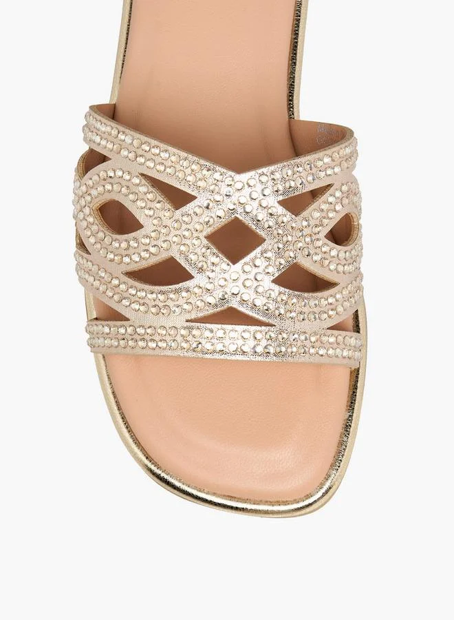 Celeste GOLD Girls Embellished Flat Sandals for Women | Best Price UAE