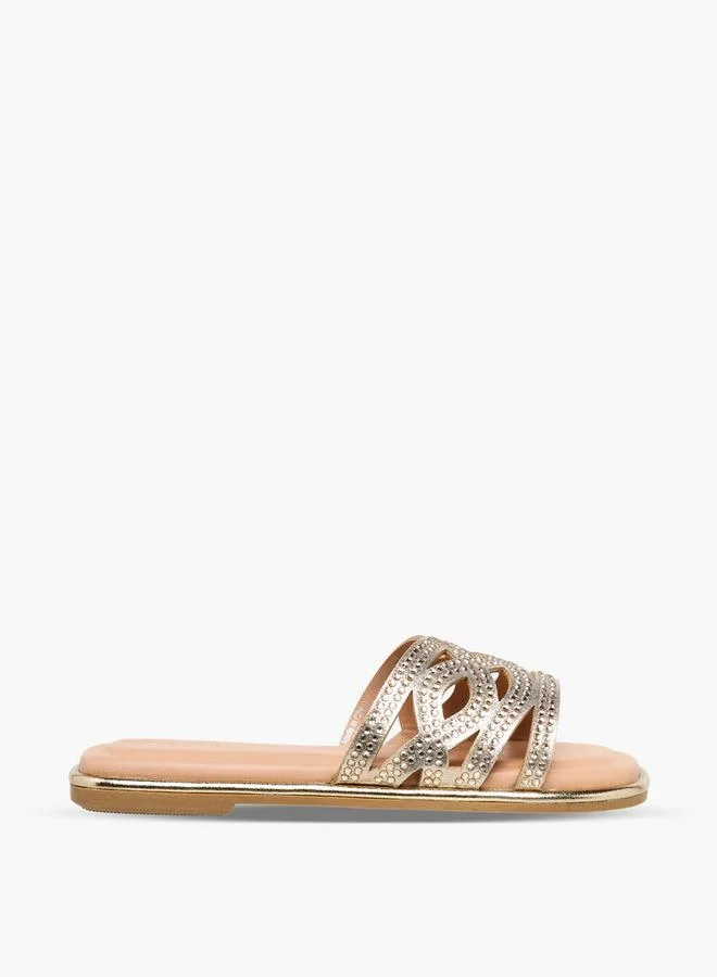 Celeste GOLD Girls Embellished Flat Sandals for Women | Best Price UAE