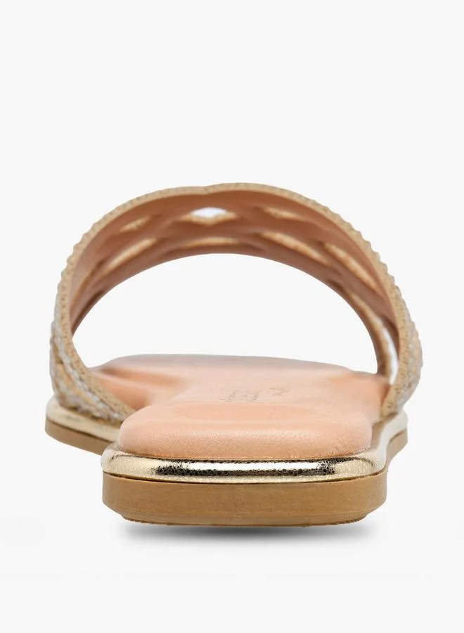 Celeste GOLD Girls Embellished Flat Sandals for Women | Best Price UAE