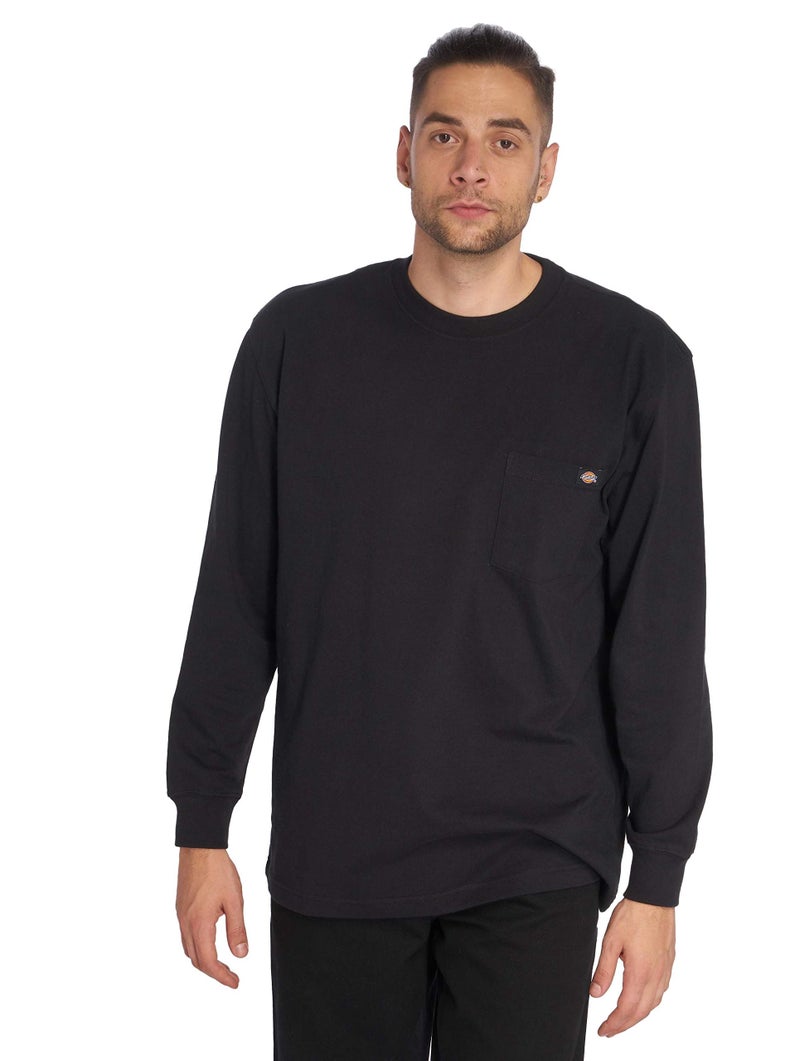 Dickies Mens Big & Tall Long-Sleeve Heavyweight Crew-Neck T-Shirt, Black, X-Large/Tall - Image 1