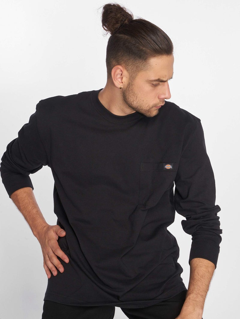 Dickies Mens Big & Tall Long-Sleeve Heavyweight Crew-Neck T-Shirt, Black, X-Large/Tall - Image 3