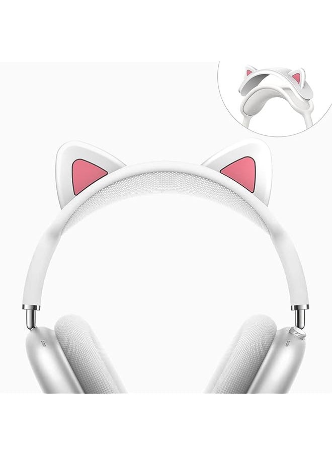erorex - Cute Cat Ears Headband Cover For Airpods Max Soft Silicone Headphone Headband Protectors Comfort Cushion And Top Pad Protector Sleeve Compatible With Airpods Max - Image 1