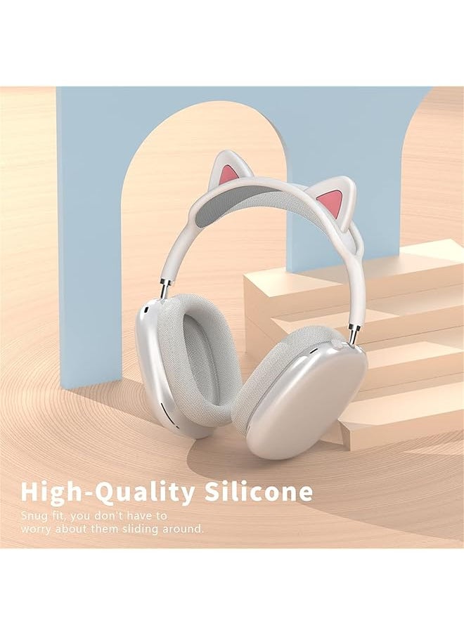 erorex - Cute Cat Ears Headband Cover For Airpods Max Soft Silicone Headphone Headband Protectors Comfort Cushion And Top Pad Protector Sleeve Compatible With Airpods Max - Image 1
