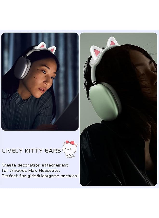 erorex - Cute Cat Ears Headband Cover For Airpods Max Soft Silicone Headphone Headband Protectors Comfort Cushion And Top Pad Protector Sleeve Compatible With Airpods Max - Image 1