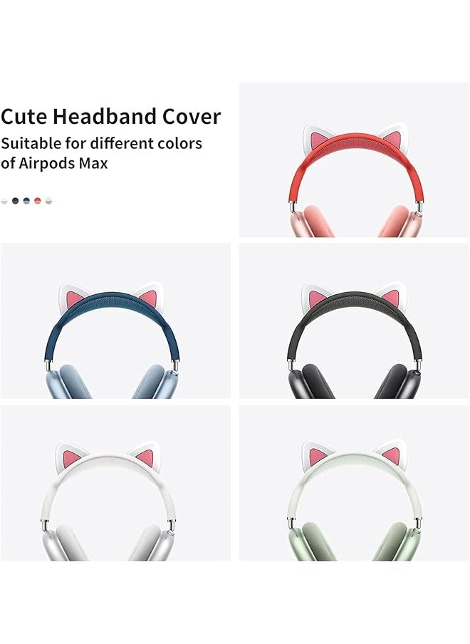 erorex - Cute Cat Ears Headband Cover For Airpods Max Soft Silicone Headphone Headband Protectors Comfort Cushion And Top Pad Protector Sleeve Compatible With Airpods Max - Image 1
