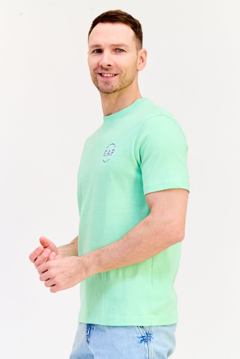 GAP Men Crew Neck Short Sleeve Brand Logo T-Shirt, Mint Green - Image 4