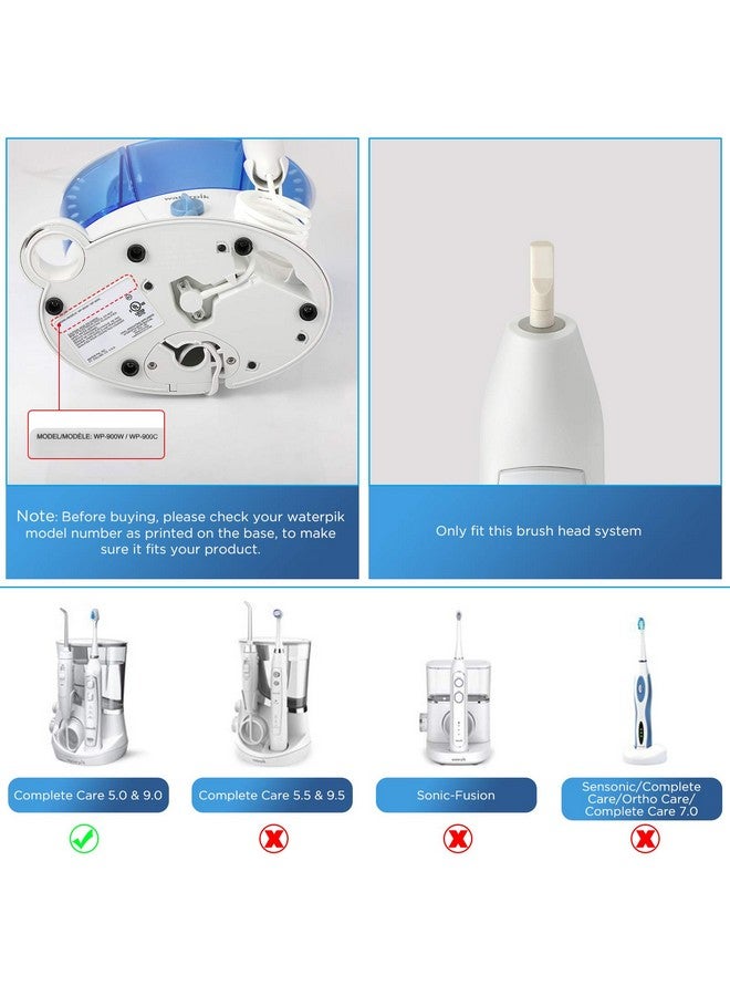 Oralphi Replacement Toothbrush Heads For Waterpik Complete Care 5.0/9.0 (Cc01/Wp861) Strb8Ww (8Pack White) - Image 4