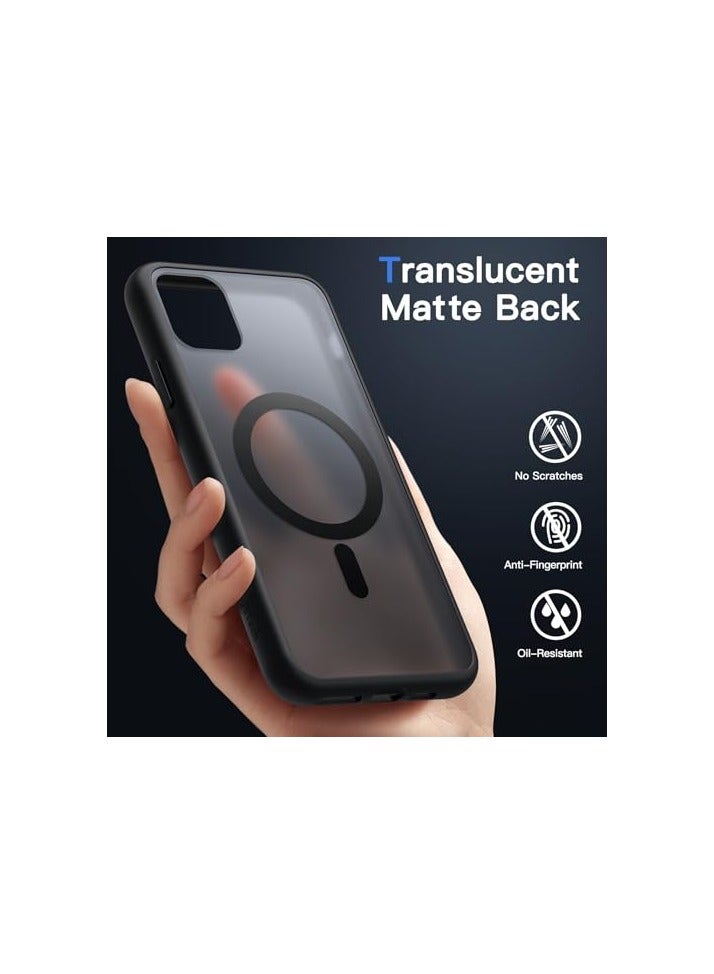 جي تيك حافظة JETech المغناطيسية لهاتف iPhone 11 Pro مقاس 5.8 بوصة متوافقة مع MagSafe، غطاء هاتف خلفي شفاف غير لامع مقاوم للصدمات (أسود) - Image 4
