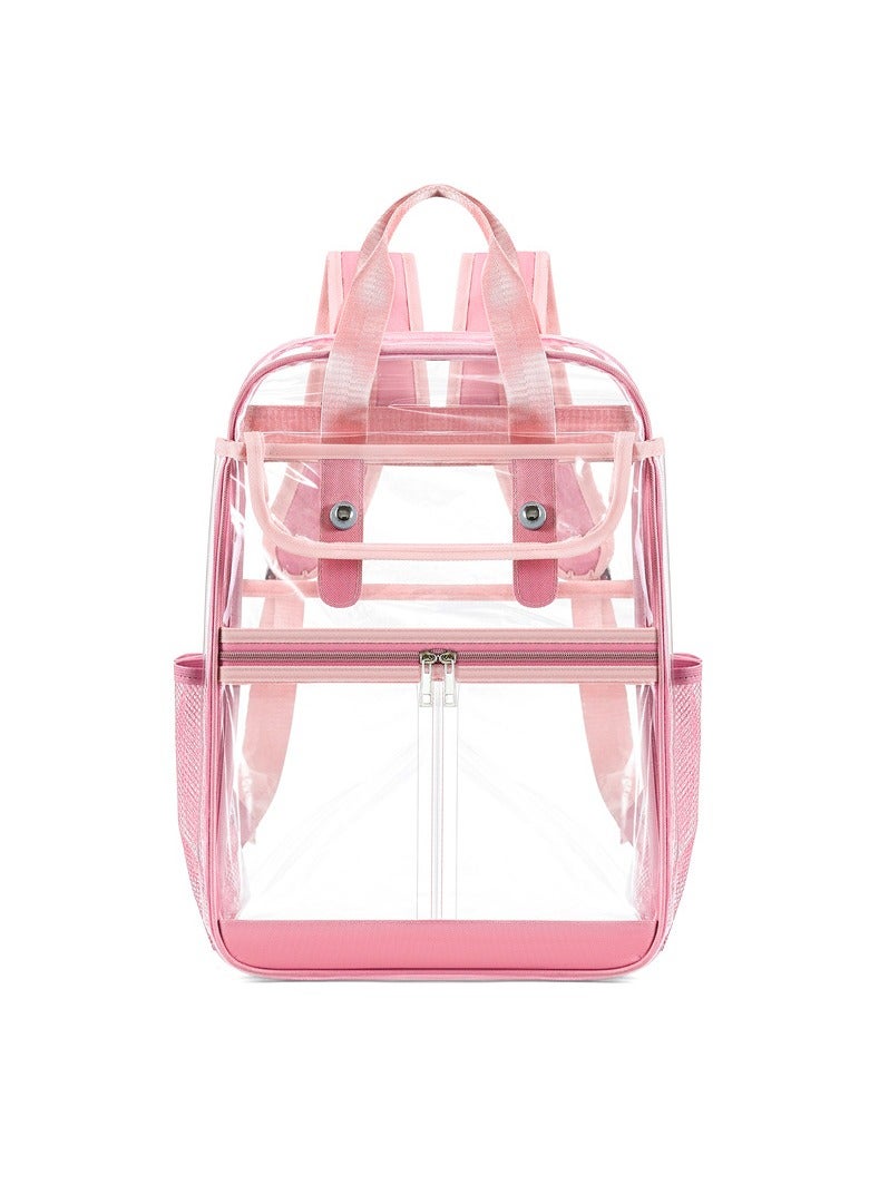 Backpacker PVC Backpack Large Capacity Transparent Student Schoolbag Short Travel PVC Computer Backpack 30*44*16CM - Image 1
