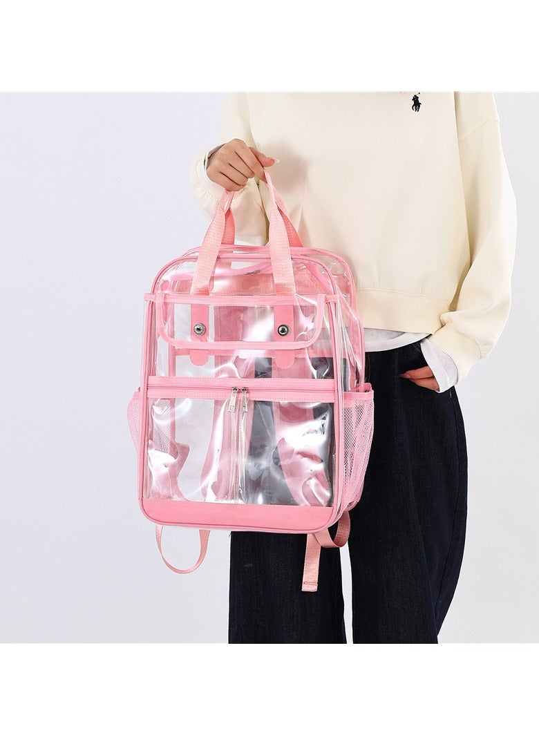 Backpacker PVC Backpack Large Capacity Transparent Student Schoolbag Short Travel PVC Computer Backpack 30*44*16CM - Image 2